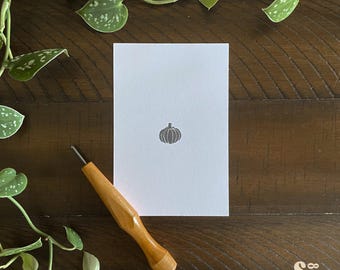 Pompoenprint - 4 x 6 inch handgemaakte print