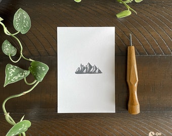 Bergprint - 4 x 6 inch handgemaakte print