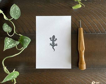 Gekkoprint - 4 x 6 inch handgemaakte print
