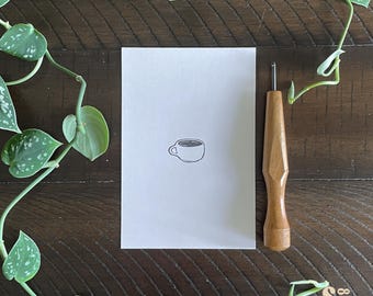 Koffiekopje print - 4 x 6 inch handgemaakte print
