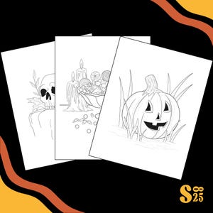 Halloween Coloring Pages - Set of 5