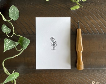 Impresión de flores - Impresión hecha a mano de 4"x6"
