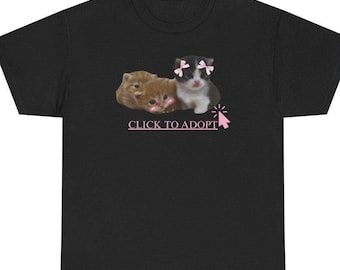 Adopt Kitten Graphic Tee, Kawaii Cat Shirt, Coquette Kitty T-shirt, Internet Core Fashion