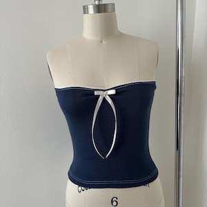 Navy coquette tube top