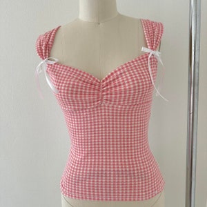 coquette milkmaid girly feminine cottage gingham blouse