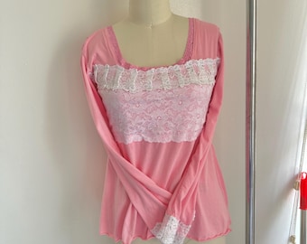 Blusa babydoll de manga larga