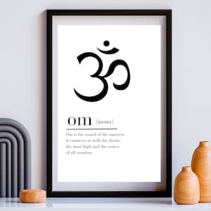 Impresión del símbolo Om: Arte mural de yoga espiritual (descarga digital)