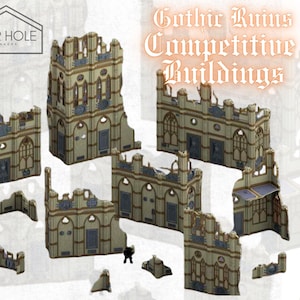 Gothic Ruins: Modular Competitive Terrain Set for Nexus Pariah & 28mm Wargames – Perfect for Immersive Battles and Strategic Play