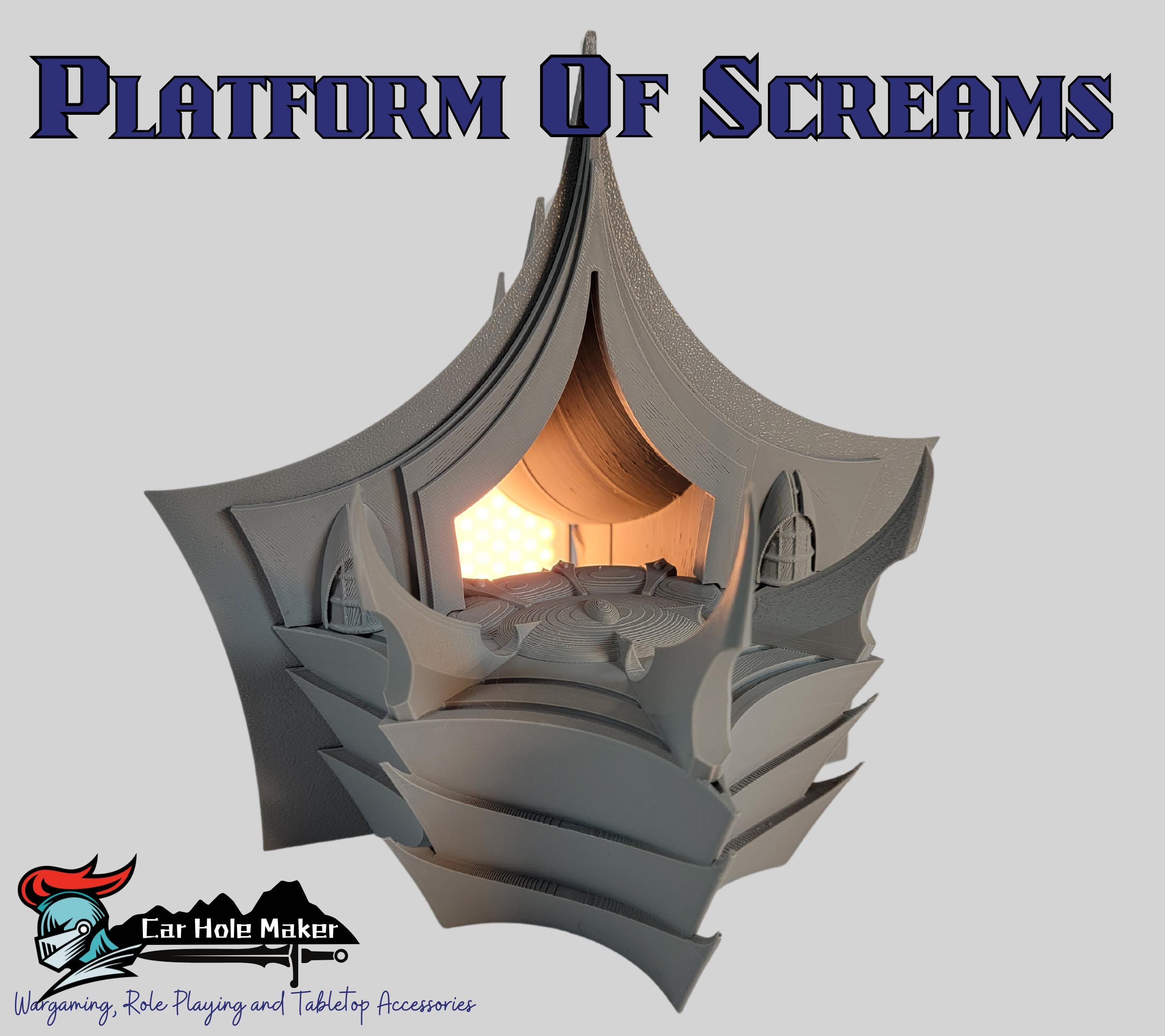 Platform of Screams Dark Elf City. Sci-Fi Wargaming terrain Turrets, Spires, Fortress, Webway Gates and Towers for your xenos battlefields.