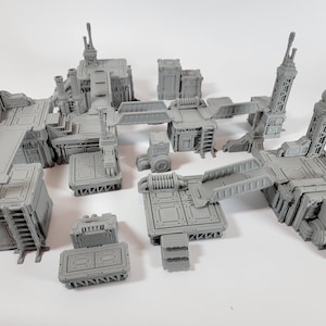 Industrial Terrain Set fits 40k Terrain, Kill Team Terrain: Modular Scenery for 28mm war games. Towers, Walkways, Ladders, Stairs, Pipes