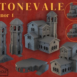 Stonevale Villa RPG Terrain: Manor 1 Gothic Architecture for Dungeons and Dragons and 28mm Wargames - Perfect for Immersive Tabletop Play