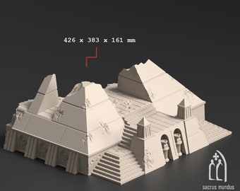 CUSTOM LISTING (25mm 1/72 scal) Temple Tabletop Terrain 3D Printed Terrain, all 3 pieces