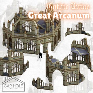Gothic Ruins: Great Arcanum Set for Nexus Pariah & 28mm Wargames – Perfect for Immersive Battles and Strategic Play
