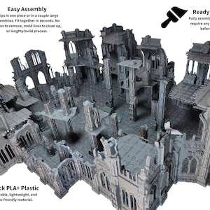 IMPERIALIS HEADQUARTERS Tabletop Terrain, Gothic Sci-Fi Ruins Bundle Imperial Sector, 28mm Rpg & Wargame Scenery, 40k Tournament Game Set