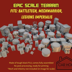 EPIC Wargame Terrain: Industrial Zone Biome. Scenery at a 6mm to 8mm scale. Fuel Silos Turbines Generators Power Plant Relay Stations