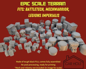 EPIC Wargame Terrain: Industrial Zone Biome. Scenery at a 6mm to 8mm scale. Fuel Silos Turbines Generators Power Plant Relay Stations