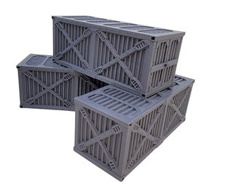 Scatter Shipping Container Set - Tabletop Terrain for Wargames, 3D-Printed, 28mm Scale