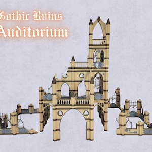 Gothic Ruins: Auditorium Set for Nexus Pariah & 28mm Wargames – Perfect for Immersive Battles and Strategic Play