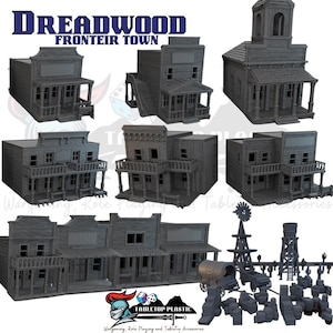 Dreadwood Frontier: climbable rooftops, blocked fire lanes & dense cover tuned for Malifaux 4E—houses, city hall pack, and scatter options