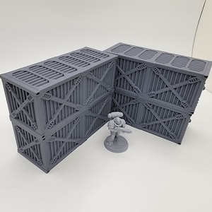 WARGAME SHIPPING CONTAINERS, Tabletop Terrain Gothic Sci-Fi Scatter Imperial Sector, Rpg & Wargame Scenery