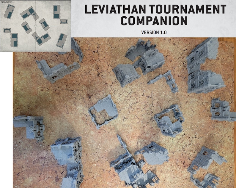 10th Edition 40k Tournament Terrain Set, 3dPrinted Wargame Terrain 28mm Scale Buildings in Ruins, Imperialis Sci fi Gothic Wargaming Scenery image 3