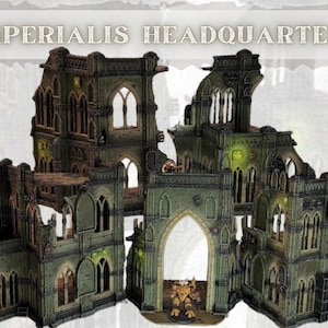 Gothic Sci-Fi Terrain Imperialis HQ Ruins for 28mm-32mm Wargames, RPGs & Miniature Battles – Modular Cathedral for Immersive Tabletop Play