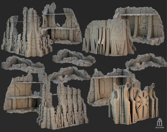 Unearth Eternity: Undying robot legion tabletop terrain. Corner ruins, Competitive Layouts, Comes assembled and ready to paint. 3d Printed