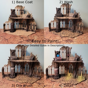 10th Edition 40k Tournament Terrain Set, 3dPrinted Wargame Terrain 28mm Scale Buildings in Ruins, Imperialis Sci fi Gothic Wargaming Scenery image 5