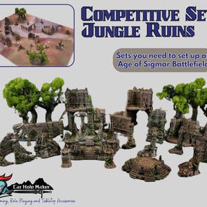 Drakenfel Jungle Ruins – Competitive Terrain Set for 28mm-32mm Fantasy Wargames & Age of Sigmar Tables