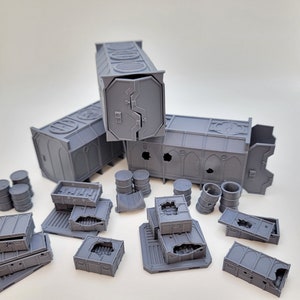 WARGAME CONTAINERS and CRATES, Tabletop Terrain Gothic Sci-Fi Scatter Imperial Sector, Rpg & Wargame Scenery