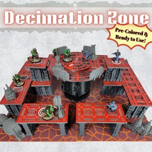 Decimation Zone Modular Sci-Fi Terrain Set for Tabletop Wargames, RPGs, and Skirmish Battles
