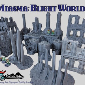 Blight World – Mutated Industrial Ruins Terrain for 28mm-32mm Sci-Fi Wargames & Grimdark Battles
