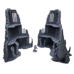 Alien Flora Ruined Corner Set 2 - Tabletop Terrain for Wargames, 3D Printed, 28mm Scale