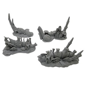 Alien Flora Barricade Set - Tabletop Terrain for Wargames, 3D Printed, 28mm Scale