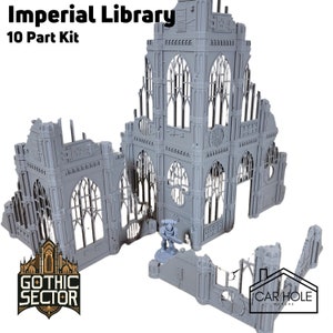 Imperial Library: Wargaming Terrain Ruins Combat Patrol Sci-Fi Tabletop Terrain Set 40k 28mm Scale Building & Scatter Terrain