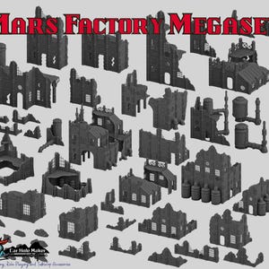 Mars Factory Megaset Sci-Fi Wargaming Terrain Set - 28mm Scale Buildings & Scatter Terrain for Tabletop Games