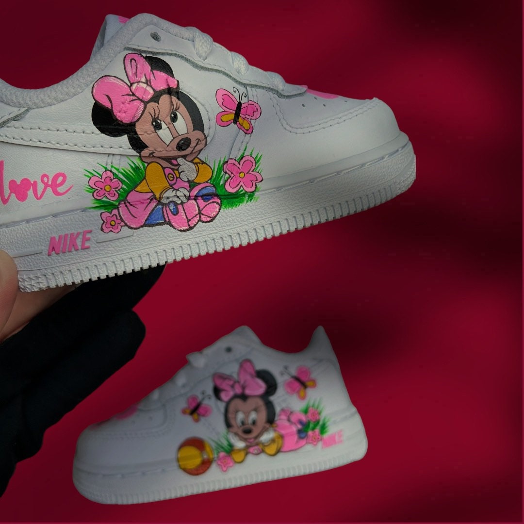 Minnie Mouse Custom Cartoon Shoes Custom Nike AF1 Custom Cartoon Air Force sneakers personalized Hand Painted Shoes for Kids Etsy Australia