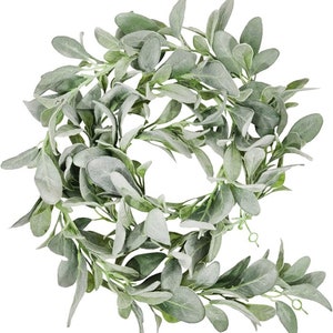 Lamb&#39;s Ear Garland, Table Runner, Wreath, Wedding Foliage, Autumn Decoration, Greenery, Home Accents, Farmhouse Style, Artificial.