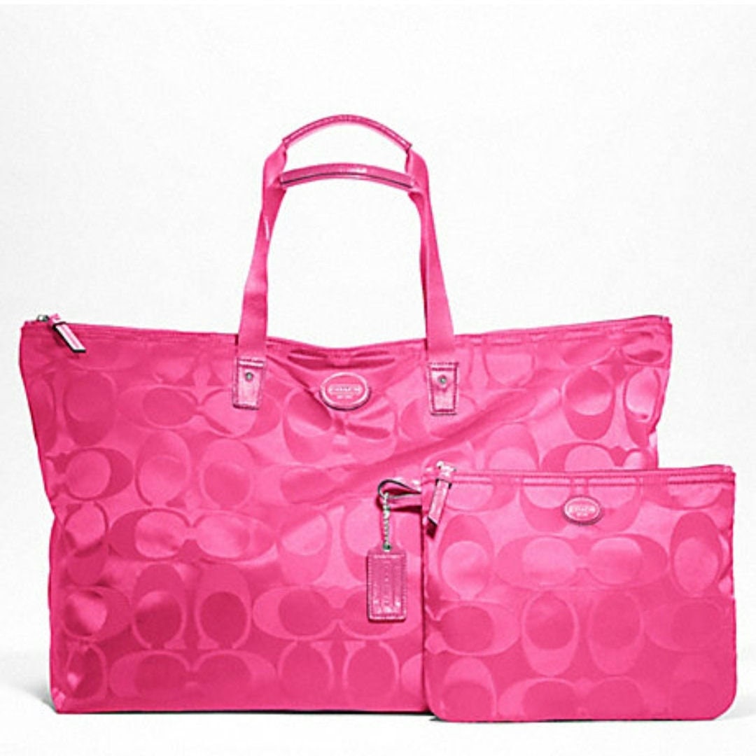 Coach nylon weekender tote clearance