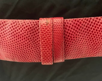 Judith Leiber Vintage Couture Red Snakeskin Leather Belt - Etsy display picture 3