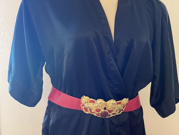 Judith Leiber Vintage Couture Red Snakeskin Leather Belt - Etsy display picture 1