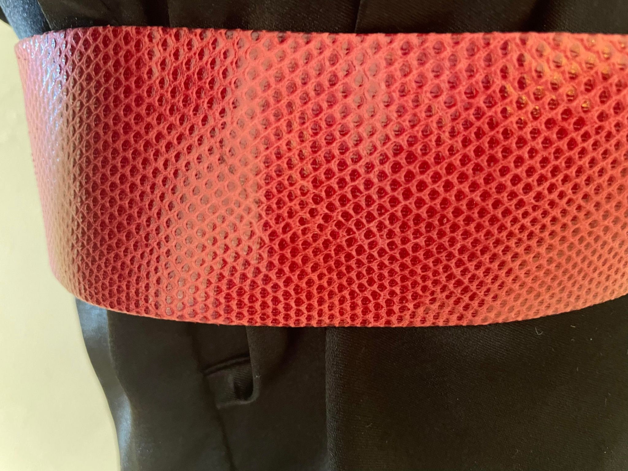Vintage Judith Leiber belt- red snakeskin ? Stunning JUDITH LEIBER Signed Vintage 1990 main image 3