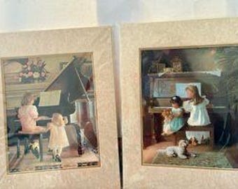 Künstler Greg Olsen 11x14 Lithographie Set Generalprobe und Melodien in Erinnerung