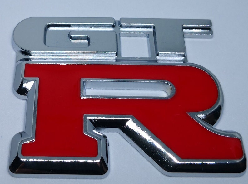 GTR Red Silver 3D Chrome Car Letters for GTR Model Trunk Emblem Badge