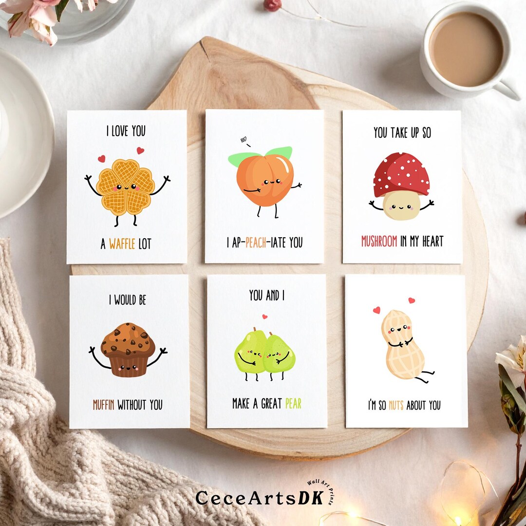 Love Pun Card Set of 8: Funny Printable Greeting Cards (digital ...