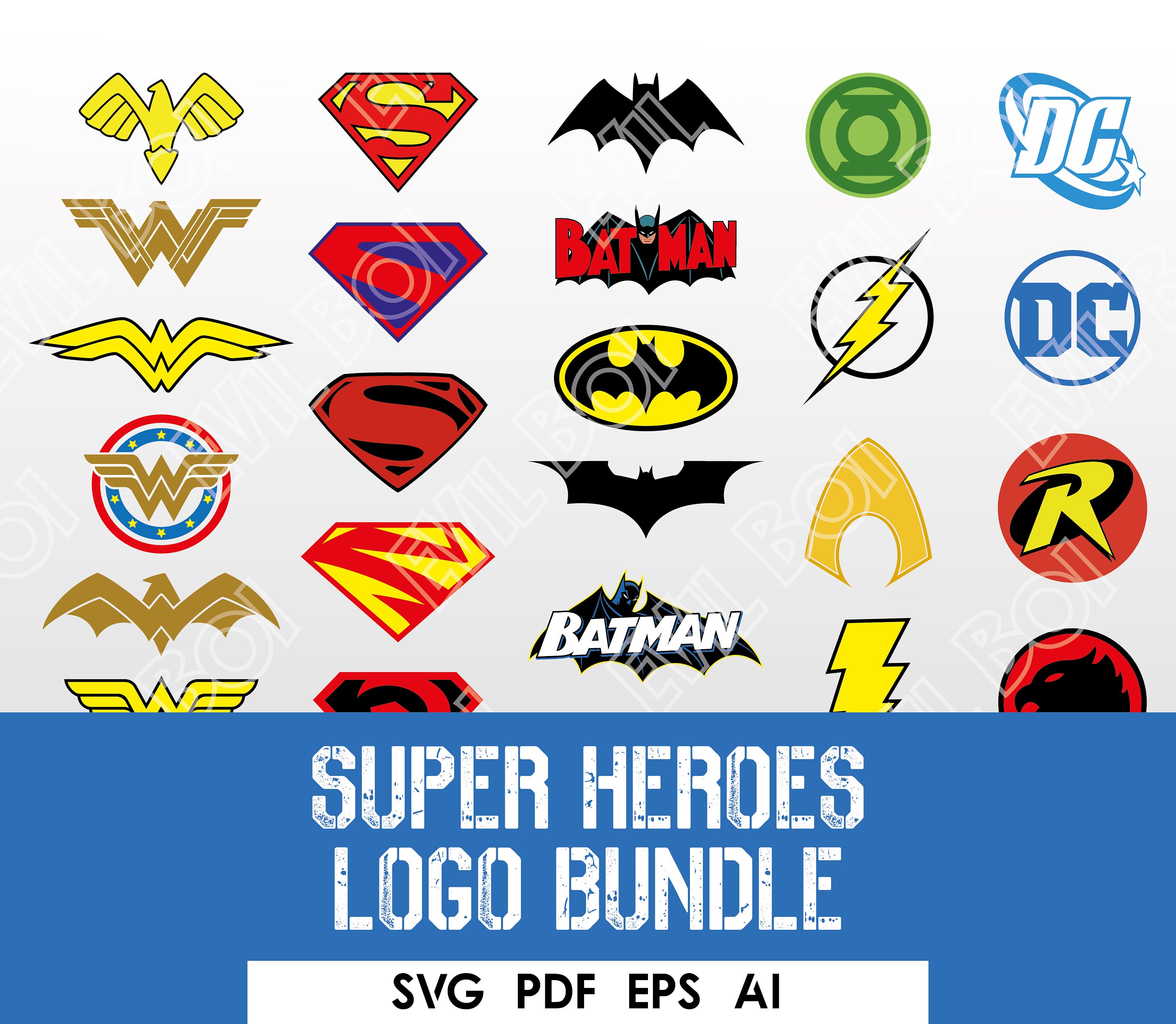 Dc Superheroes Logos Clipart Svg Cutting Files For Cricut Silhouette