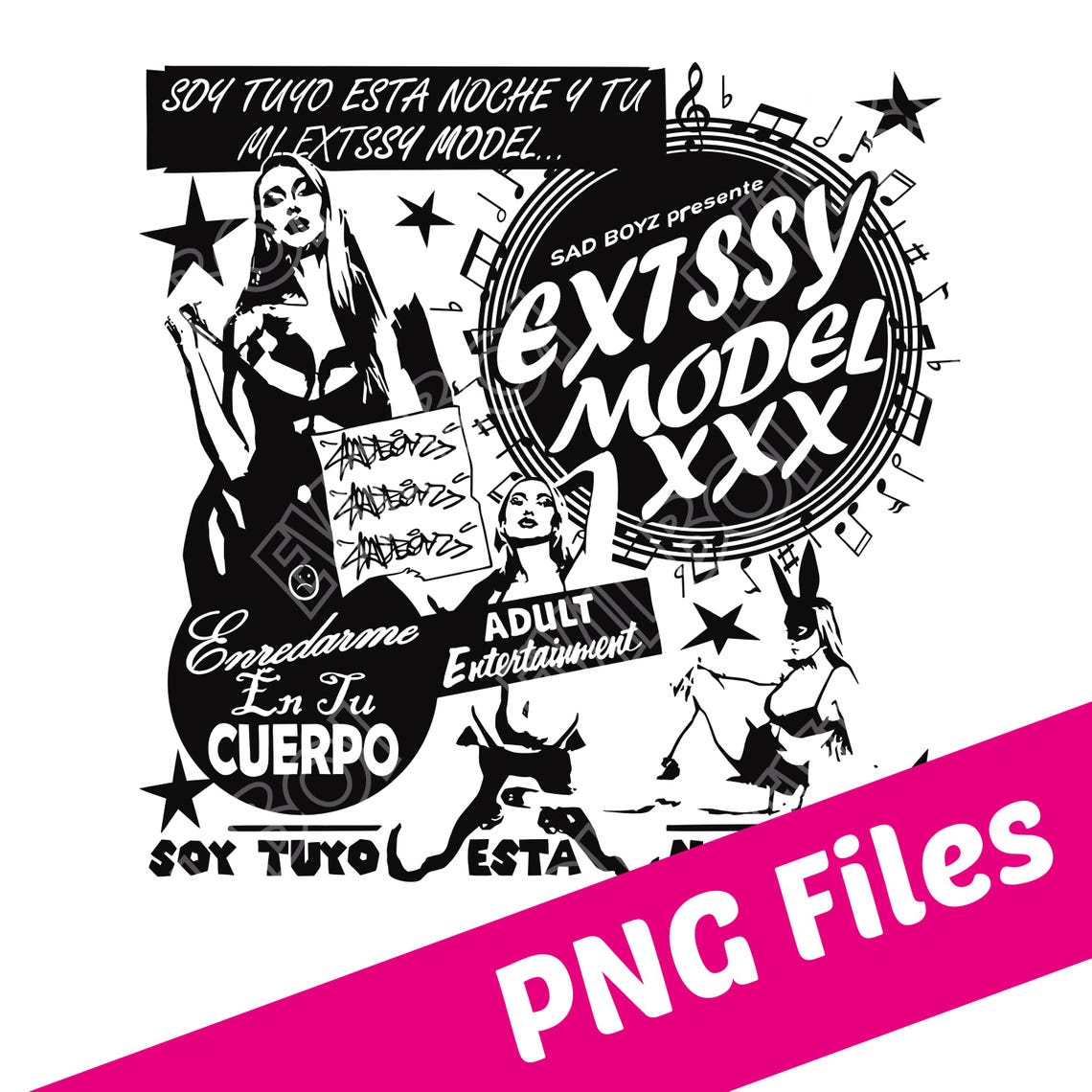 Extasy Model Letra Extssy/ modelo/ Junior H/ archivos PNG/ descarga instantánea - Etsy México