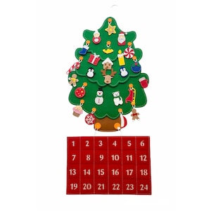 Christmas tree and Advent Calendar felt handmade, Christmas Decor, Kid Advent Calendar, Kids countdown, Christmas gift Kids