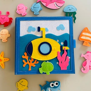 USA, Under the sea busy book,  Educational Quiet Book,  Activity book learning for toddlers and babies, Handmade quiet book, Felt Handmade