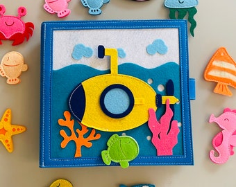 Under the Sea Quiet Book, Felt Activity Book for Toddlers, Felt Busy Book, Travel Toy